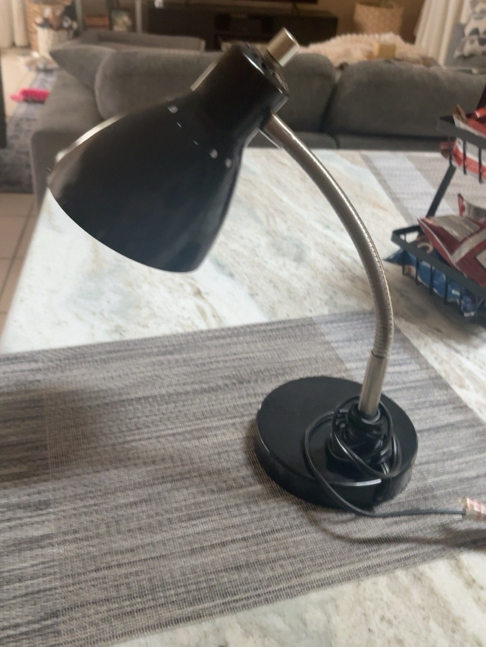 Black Adjustable Gooseneck Desk Lamp – Flexible Task Reading Light